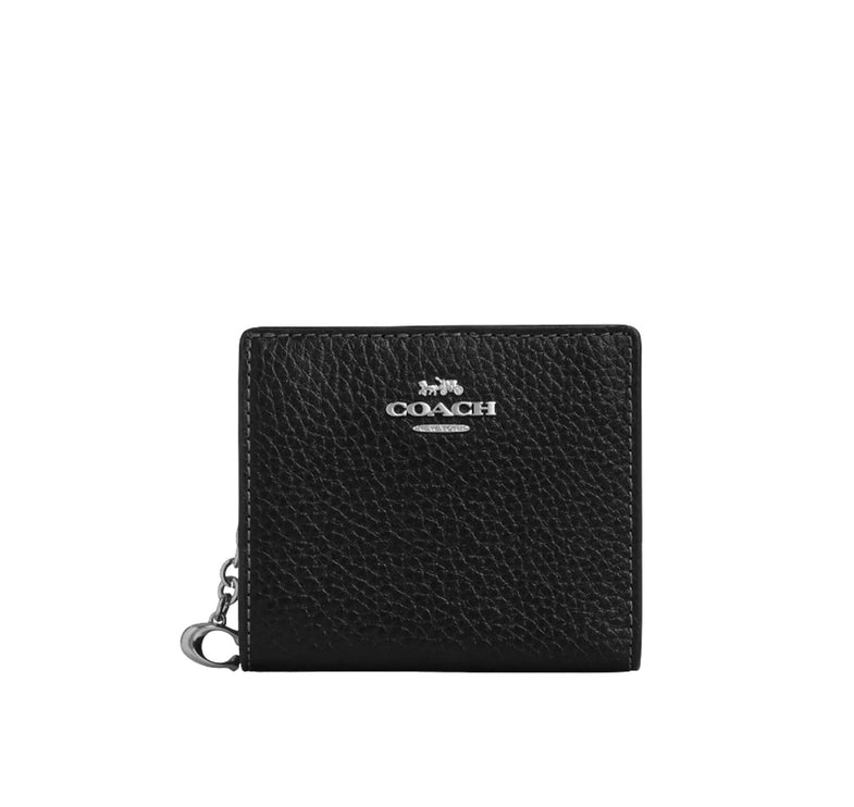 Coach Women's Snap Wallet Silver/Black