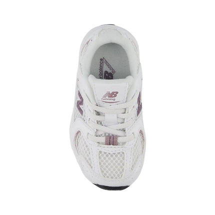 New Balance Toddlers & Babies 530 White with Dark Ice Wine IZ530SR