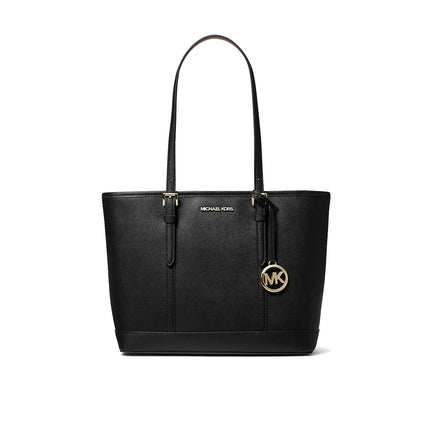 Michael Kors Women's Jet Set Travel Small Saffiano Leather Top-Zip Tote Bag Gold/Black