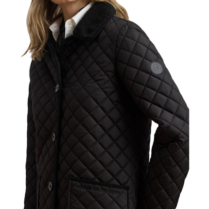 Polo Ralph Lauren Women's Faux-Shearling-Trim Quilted Jacket Black