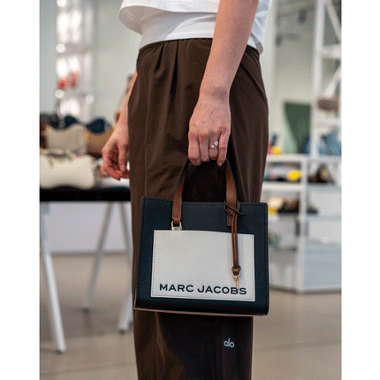 Marc Jacobs Women's Mini Grind Colorblock Leather Tote Smoked Almond Multi
