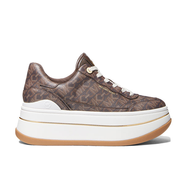Michael Kors Women's Hayes Signature Logo Platform Sneaker Brown