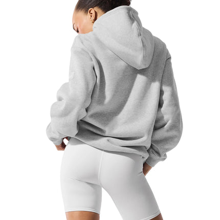 alo Women's Renown Heavy Weight Hoodie Athletic Heather Grey