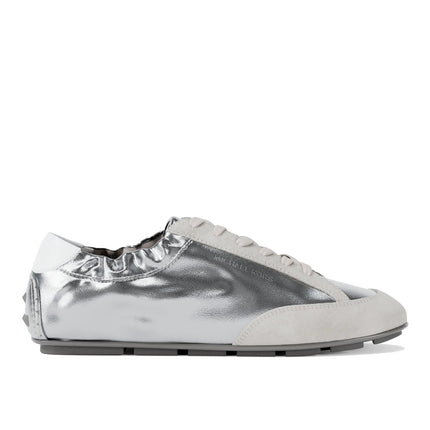 Michael Kors Women's Susie Metallic Leather Trainer Silver
