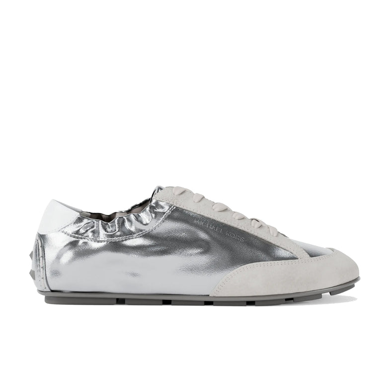 Michael Kors Women's Susie Metallic Leather Trainer Silver