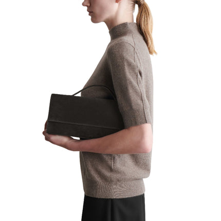 COS Women's Gallery Clutch Bag Dark Brown