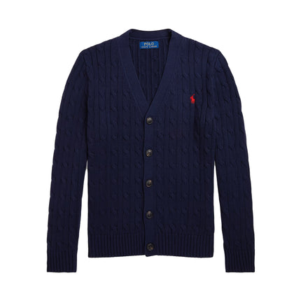 Polo Ralph Lauren Boy's Cable-Knit Cotton V-Neck Cardigan RL Navy