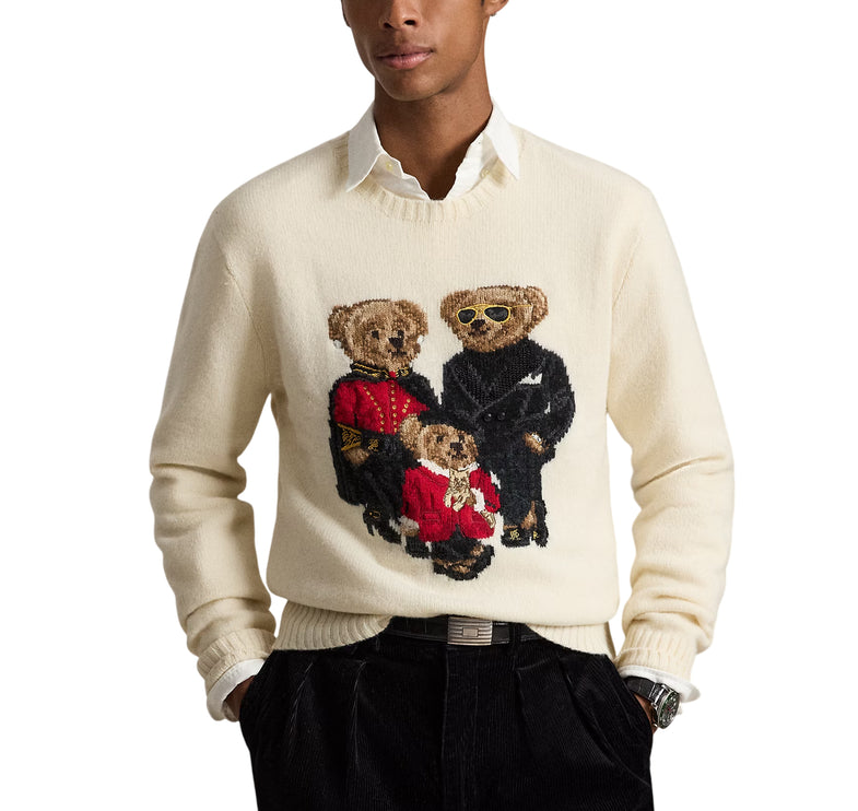 Polo Ralph Lauren Men's Polo Bears Sweater Authentic Cream