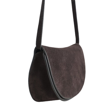 COS Women's Curved Crossbody Bag Dark Brown
