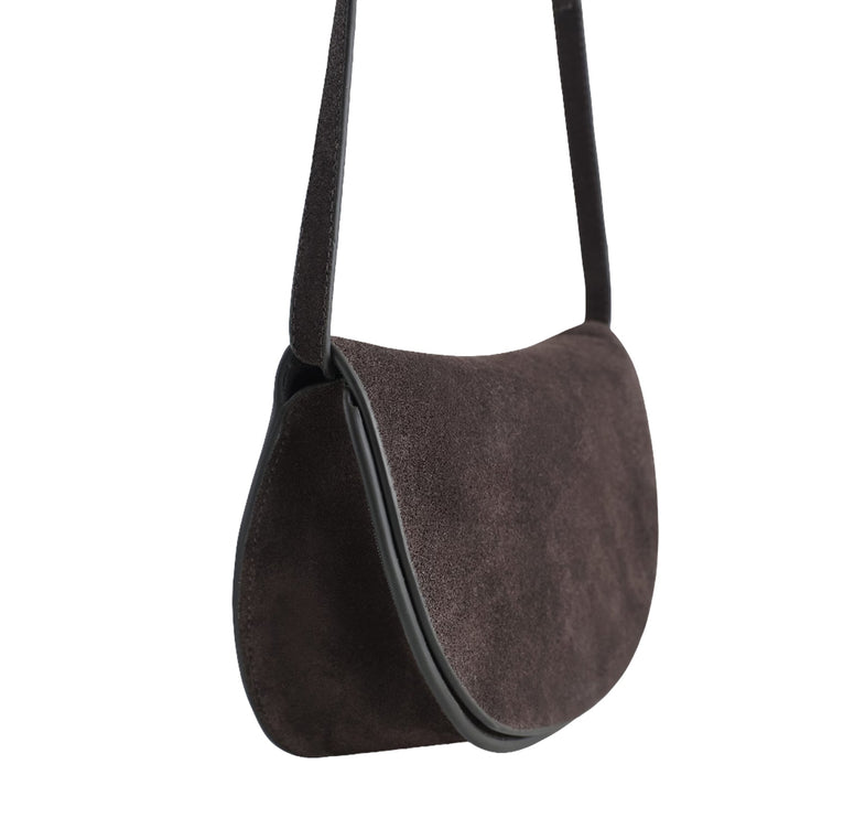 COS Women's Curved Crossbody Bag Dark Brown