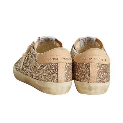 Golden Goose Women's Super Star in Silver Glitter with Leather Star and Heel Tab