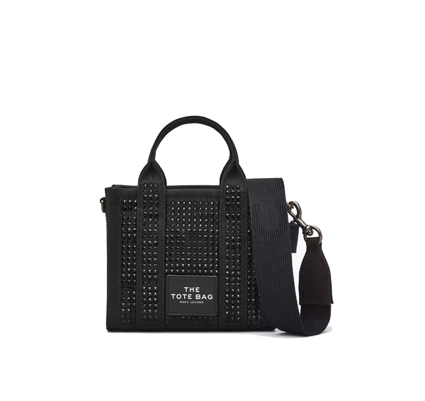 Marc Jacobs Women's The Crystal Canvas Mini Tote Bag Black Crystal