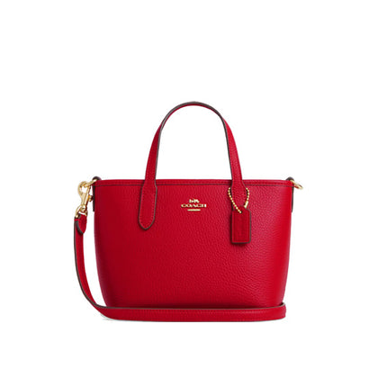 Coach Women's City Mini Tote Bag Gold/Bold Red