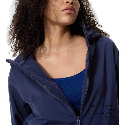 Uniqlo Women's Windproof Fleece Reversible Full-Zip Hoodie 69 Navy