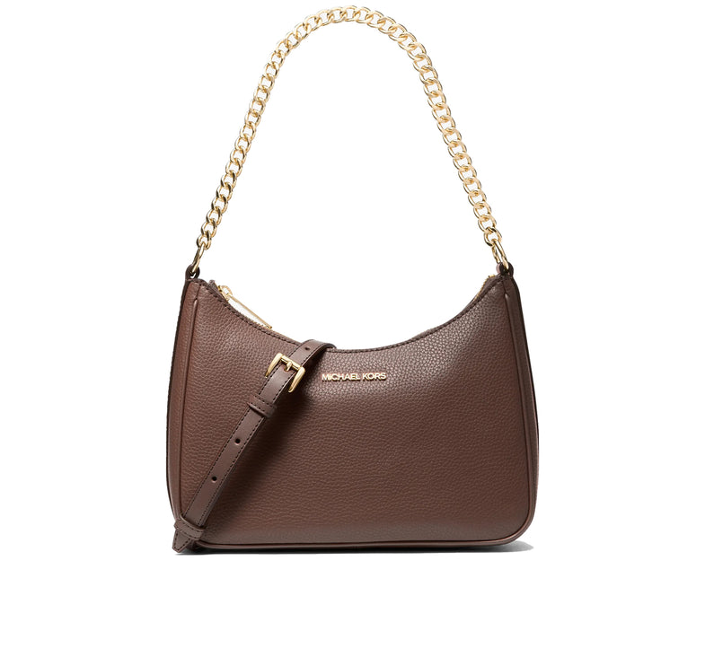 Michael Kors Women's Jet Set Large Pebbled Leather Convertible Crossbody Bag Nutmeg