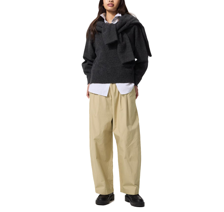 Uniqlo Women's Cotton Volume Easy Pants 32 Beige