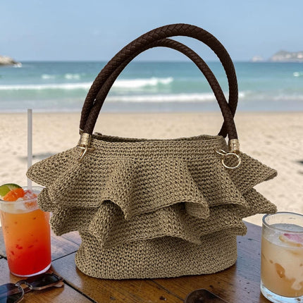 Sienna D'or Ruffle Riviera Bag - Hemen Kargoda