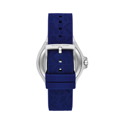 Michael Kors Women's Lennox Pavé Silver-Tone and Logo Silicone Strap Watch MKO1321