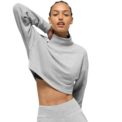 alo Women's Cropped Serenity Coverup Athletic Heather Grey