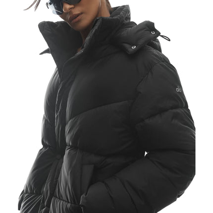 alo Women's Gold Rush Puffer Trench Black