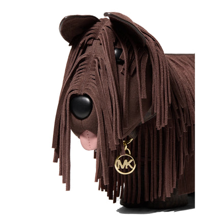 Michael Kors Women's Scottie Dog Small Suede Shoulder Bag Nutmeg