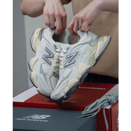 New Balance 9060 Sea Salt with Concrete and Silver Metallic U9060ECA