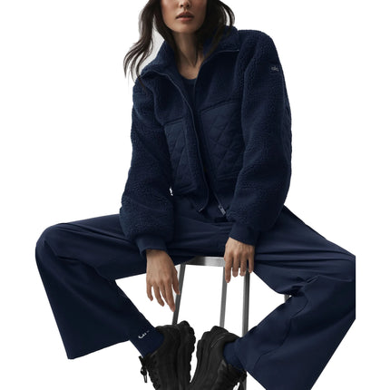alo Women's Sherpa Edge Bomber Navy