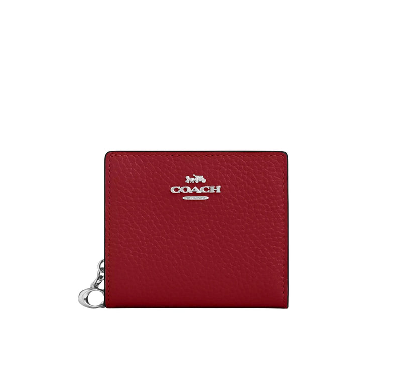 Coach Women's Snap Wallet Silver/Dark Cardinal