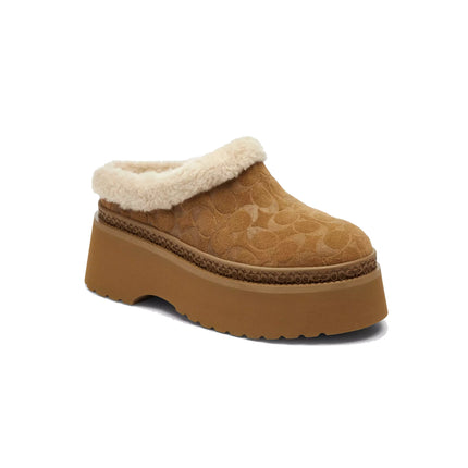 Coach Women's Cecelia Clog In Signature Suede Tobacco