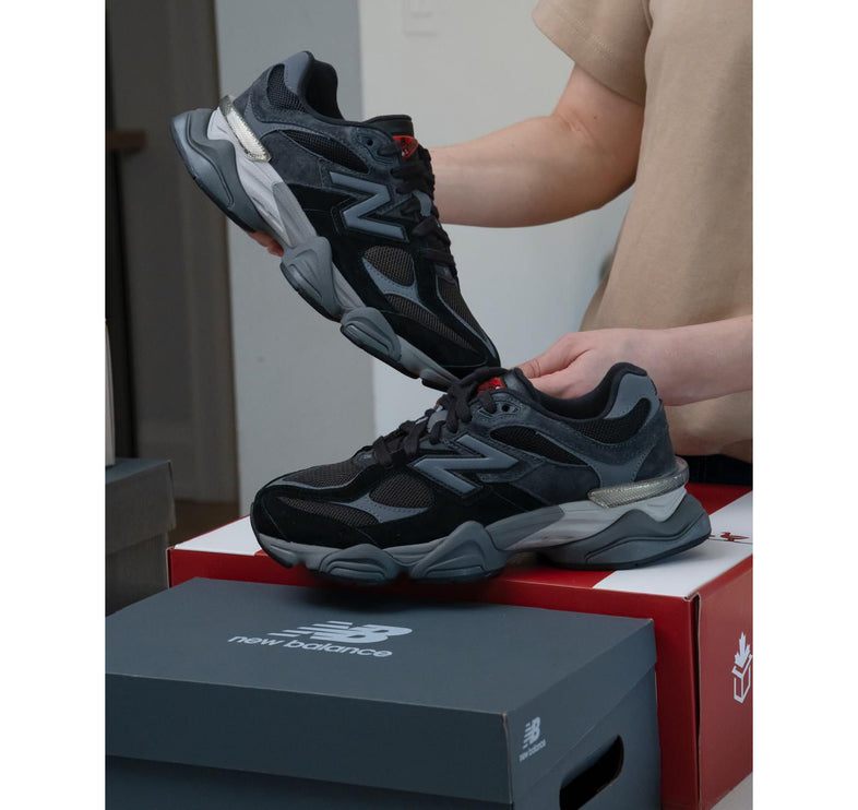 New Balance 9060 Black with Castlerock and Rain Cloud U9060BLK
