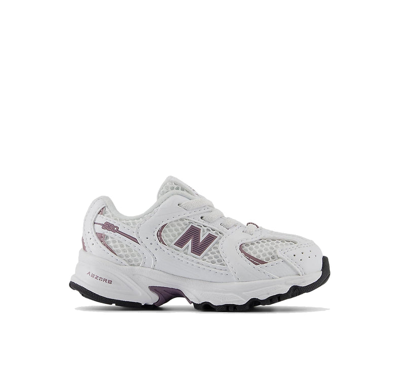 New Balance Toddlers & Babies 530 White with Dark Ice Wine IZ530SR