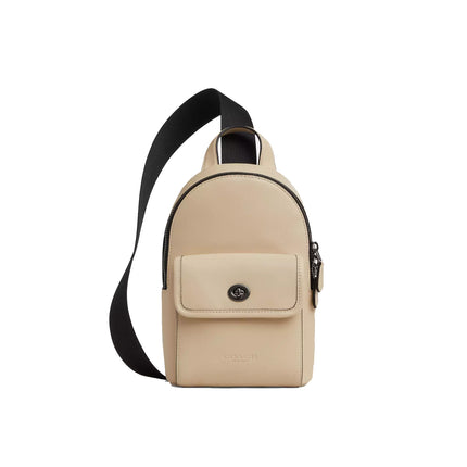 Coach Unisex Small Turnlock Sling Pack Gunmetal/Ivory