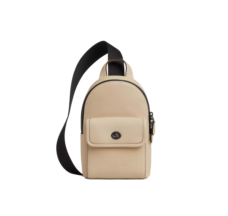 Coach Unisex Small Turnlock Sling Pack Gunmetal/Ivory