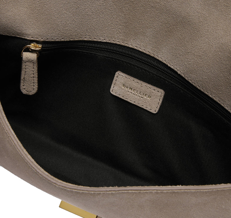 DeMellier London Women's The Vancouver Clutch Light Taupe Suede