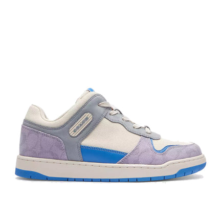 Coach Women's C201 Low Top Sneaker In Signature Canvas Chalk/Soft Purple