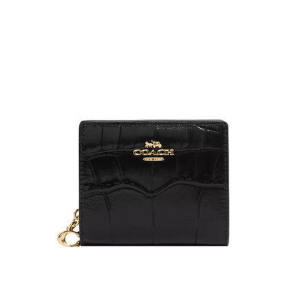 Coach Women's Snap Wallet Croc Gold/Black