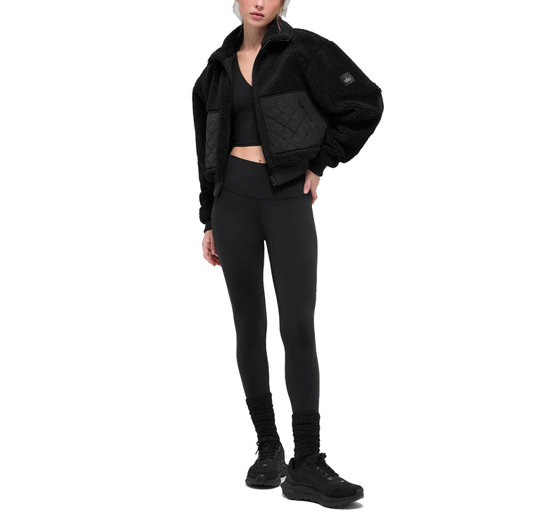 alo Women's Sherpa Edge Bomber Black