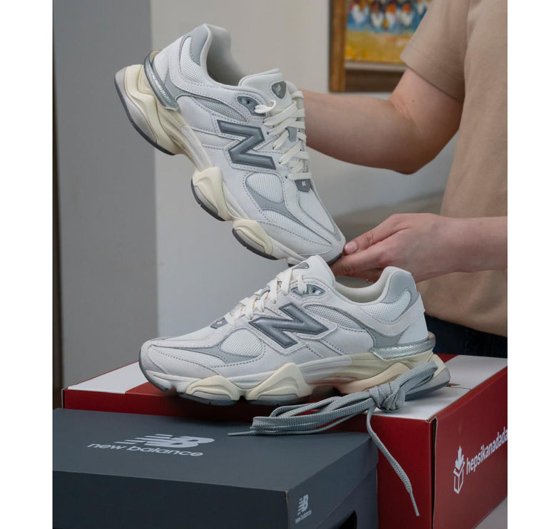 New Balance 9060 Sea Salt with Concrete and Silver Metallic U9060ECA
