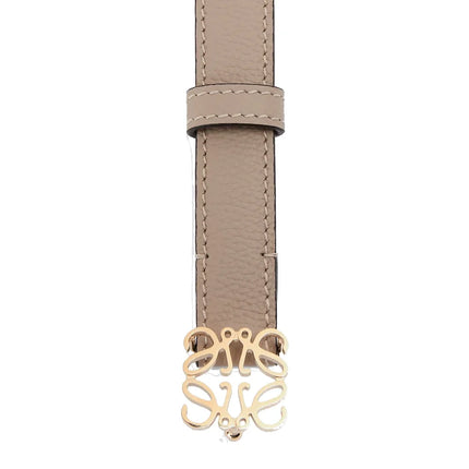 Loewe Women's Anagram Belt in Pebble Grain Calfskin Sand/Gold