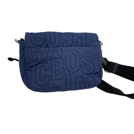 Marc Jacobs Women's Quilted Logo Messenger Bag Silver/Azure Blue