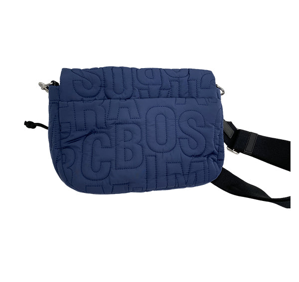 Marc Jacobs Women's Quilted Logo Messenger Bag Silver/Azure Blue