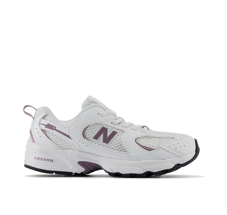 New Balance Little Kids 530 White with Dark Ice Wine PZ530SR