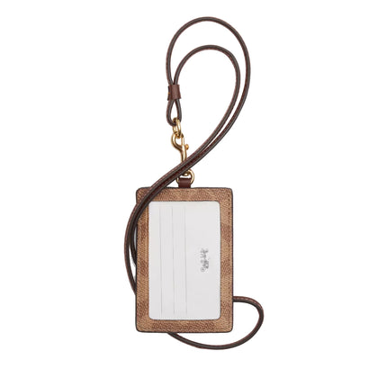 Coach Women's Id Lanyard In Signaure Canvas Gold/Tan/Brown