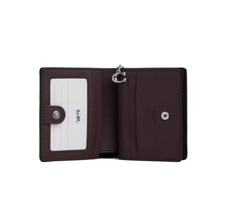 Coach Women's Snap Wallet Silver/Black