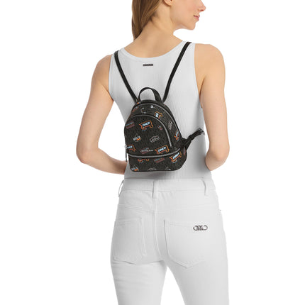 Michael Kors Women's Rhea Extra Small Printed Signature Logo Backpack Black