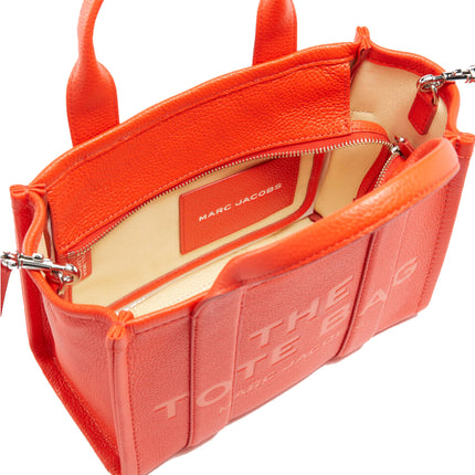 Marc Jacobs Women's The Leather Small Tote Bag Electric Orange