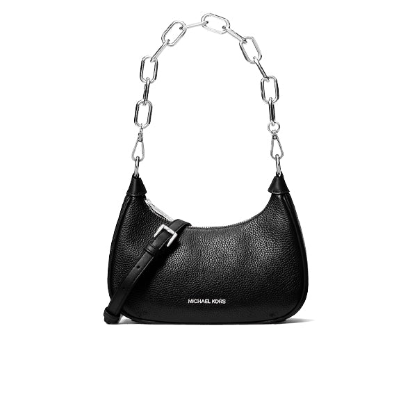 Michael Kors Women's Cora Medium Pebbled Leather Shoulder Bag Black