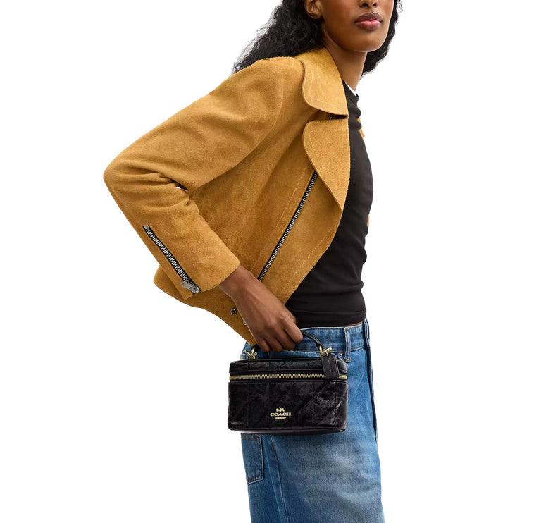 Coach Women's Rainer Crossbody Bag 18 With Quilting Gold/Black