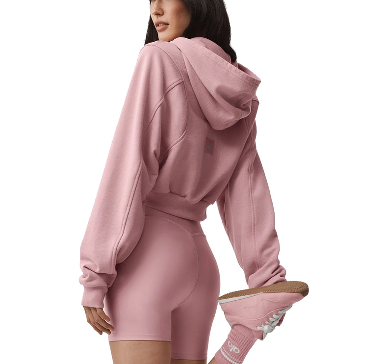 alo Women's Sweet Escape Zip Up Hoodie Vintage Pink