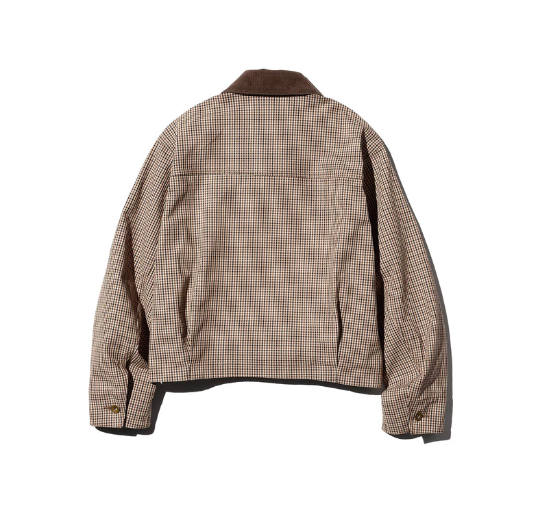 Uniqlo Unisex Zip Up Short Jacket | Check 34 Brown